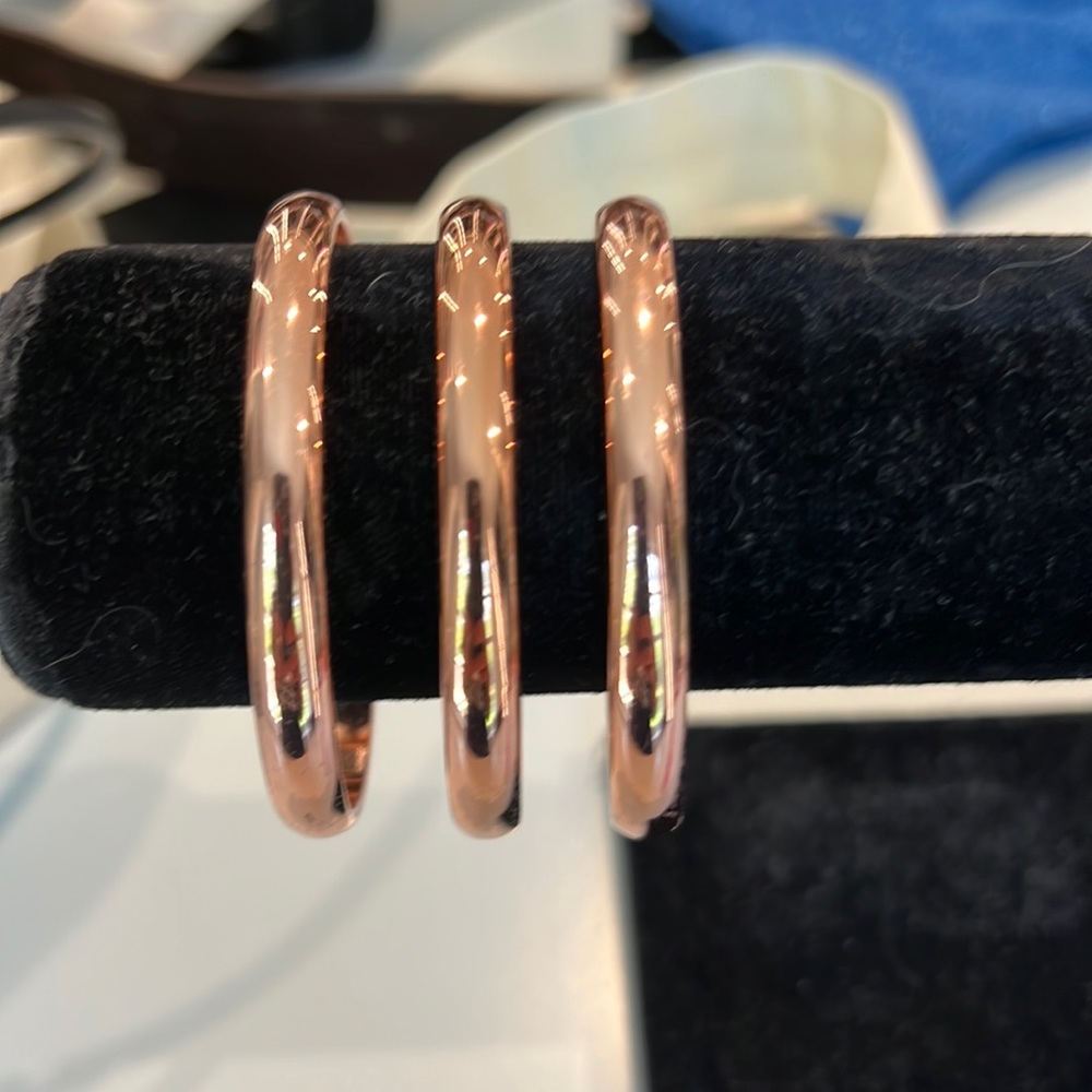 Rose gold colored 3 row cuff bracelet